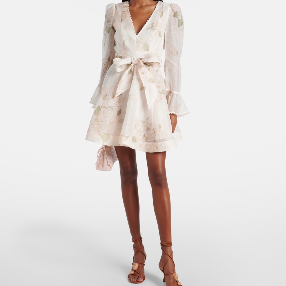 Zimmermann Cream Floral Mini Dress